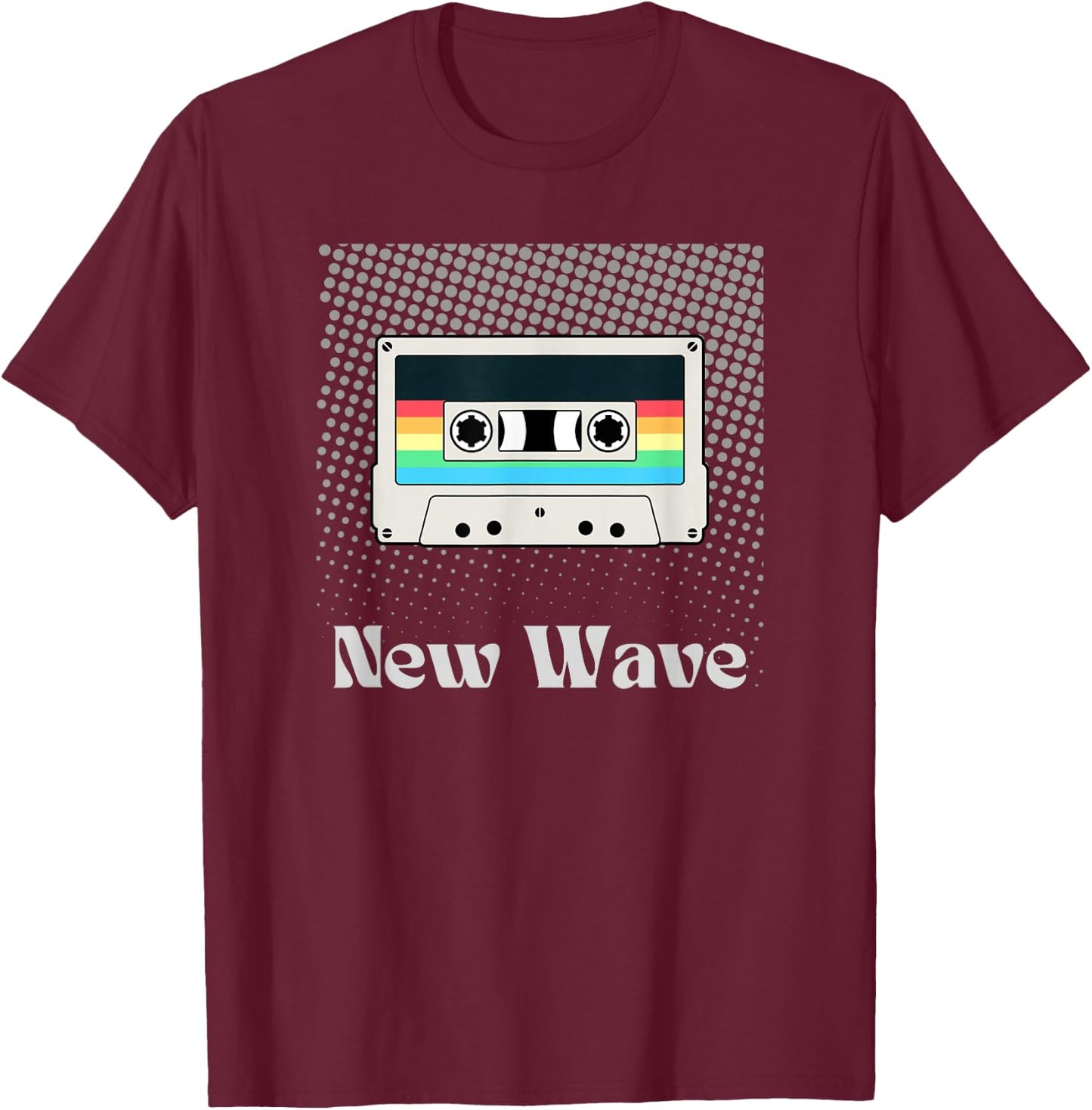 New Wave Music Retro Vintage Cassette Tape 80's Artistic T-Shirt - T-Shirt | Maroon