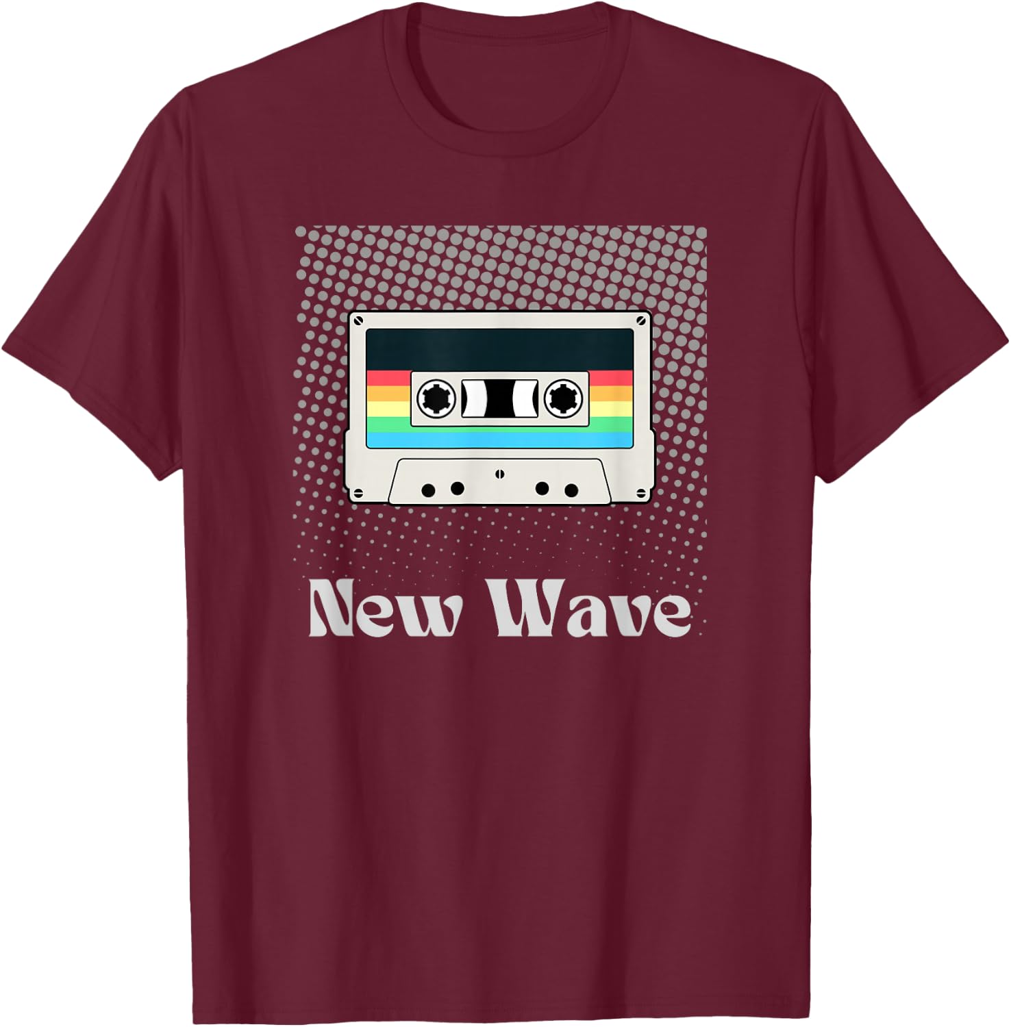 New Wave Music Retro Vintage Cassette Tape 80's Artistic T-Shirt - T-Shirt | Maroon