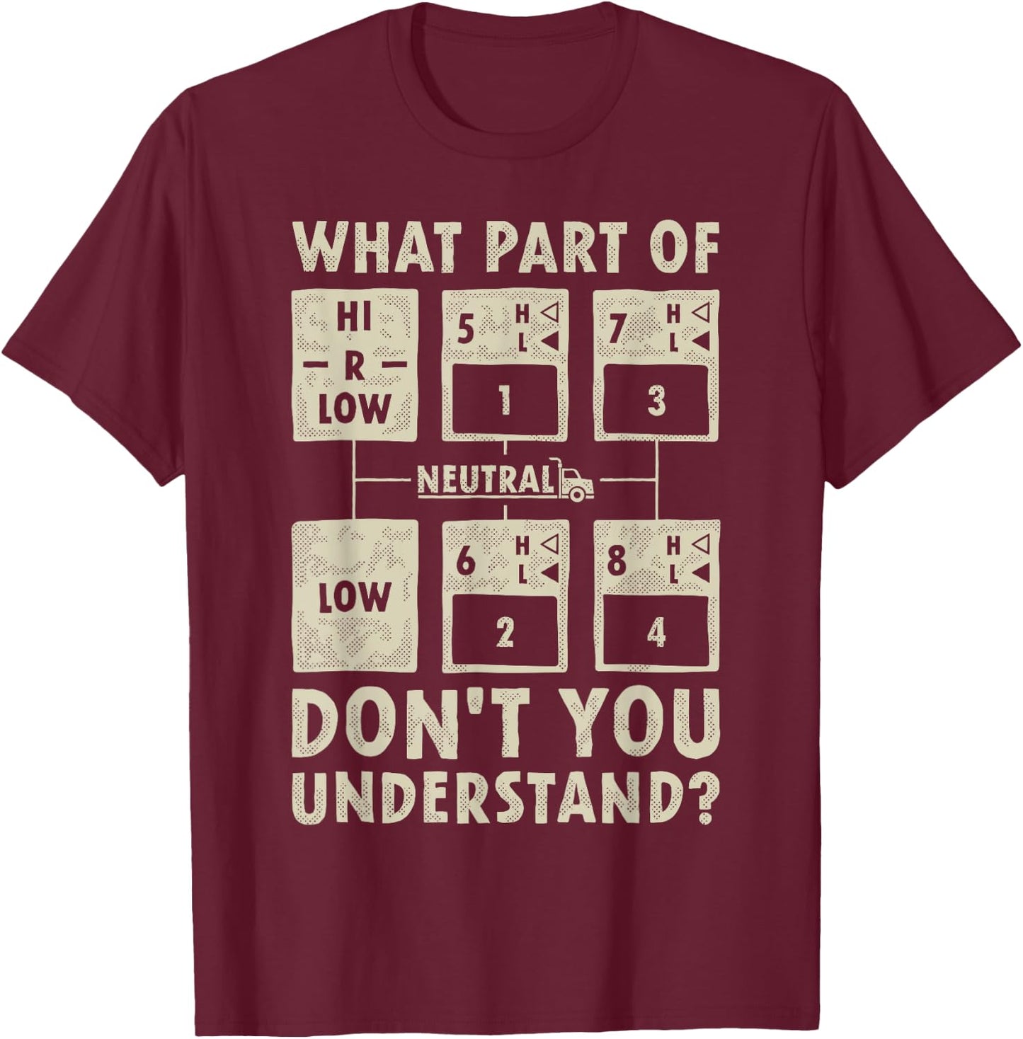What Part Of Truck Gear Don't You Understand Trucker Driver T-Shirt - T-Shirt | Maroon