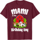 Mami Of The Birthday Boy Farm Animal Bday Party Celebration T-Shirt - T-Shirt | Maroon