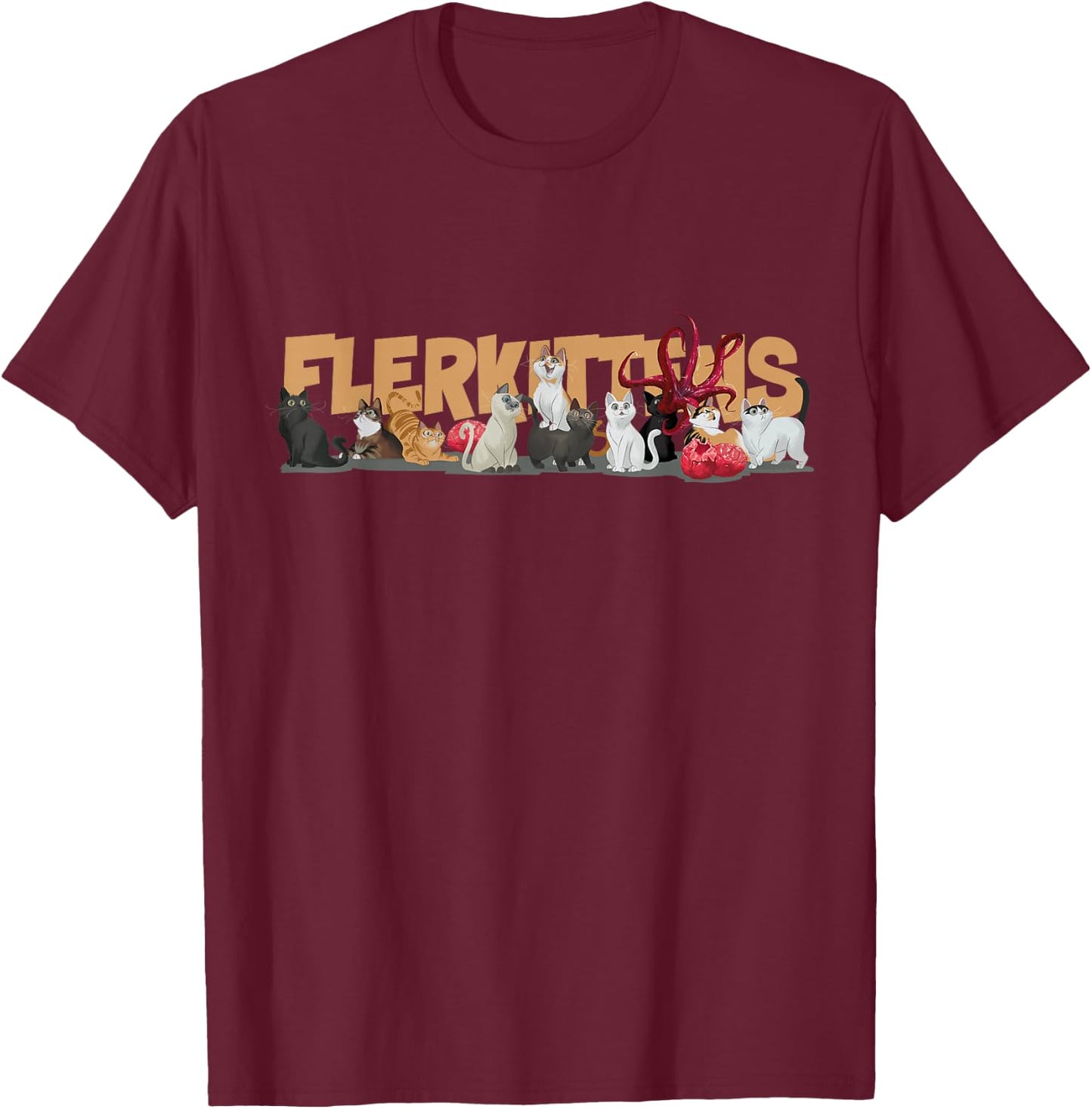 Marvel Studios The Marvels Flerken Goose’s Flerkittens Cute T-Shirt - T-Shirt | Maroon
