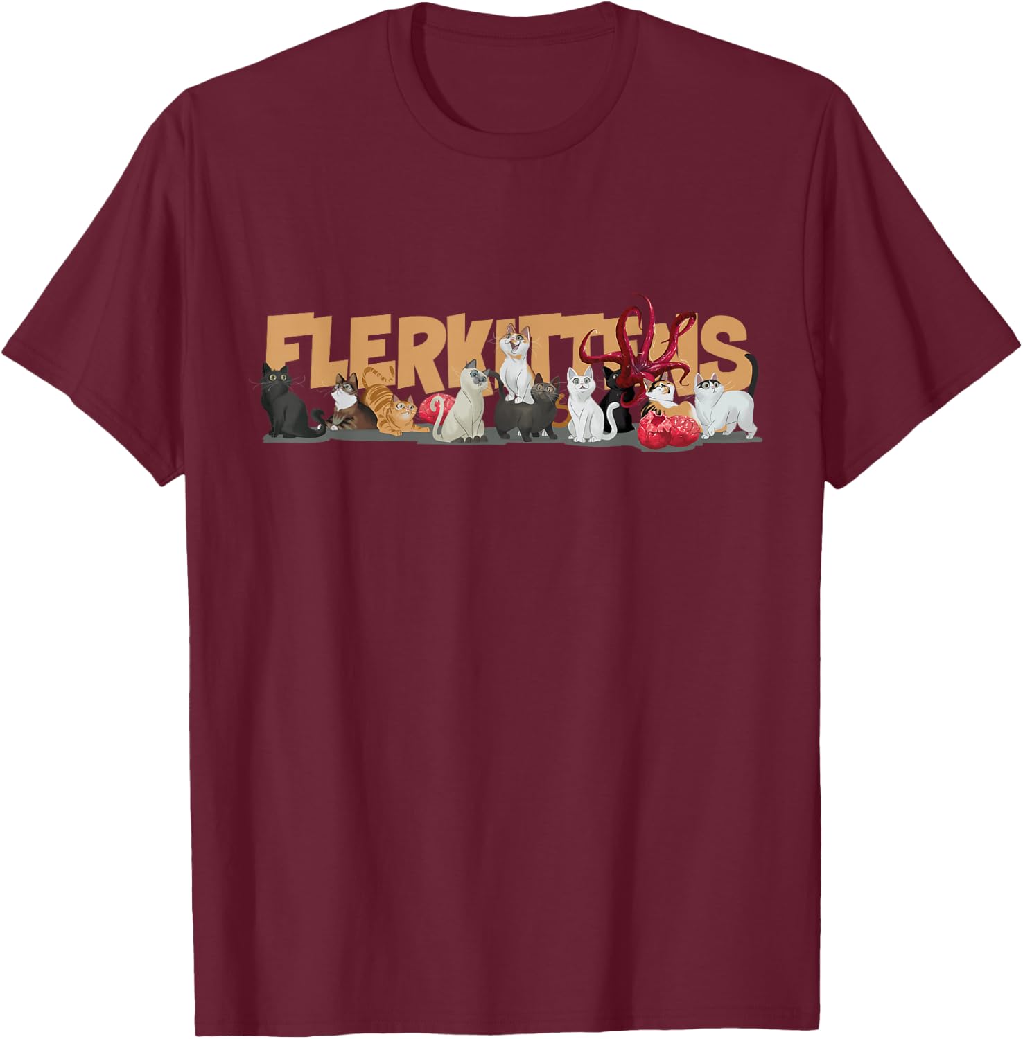 Marvel Studios The Marvels Flerken Goose’s Flerkittens Cute T-Shirt - T-Shirt | Maroon