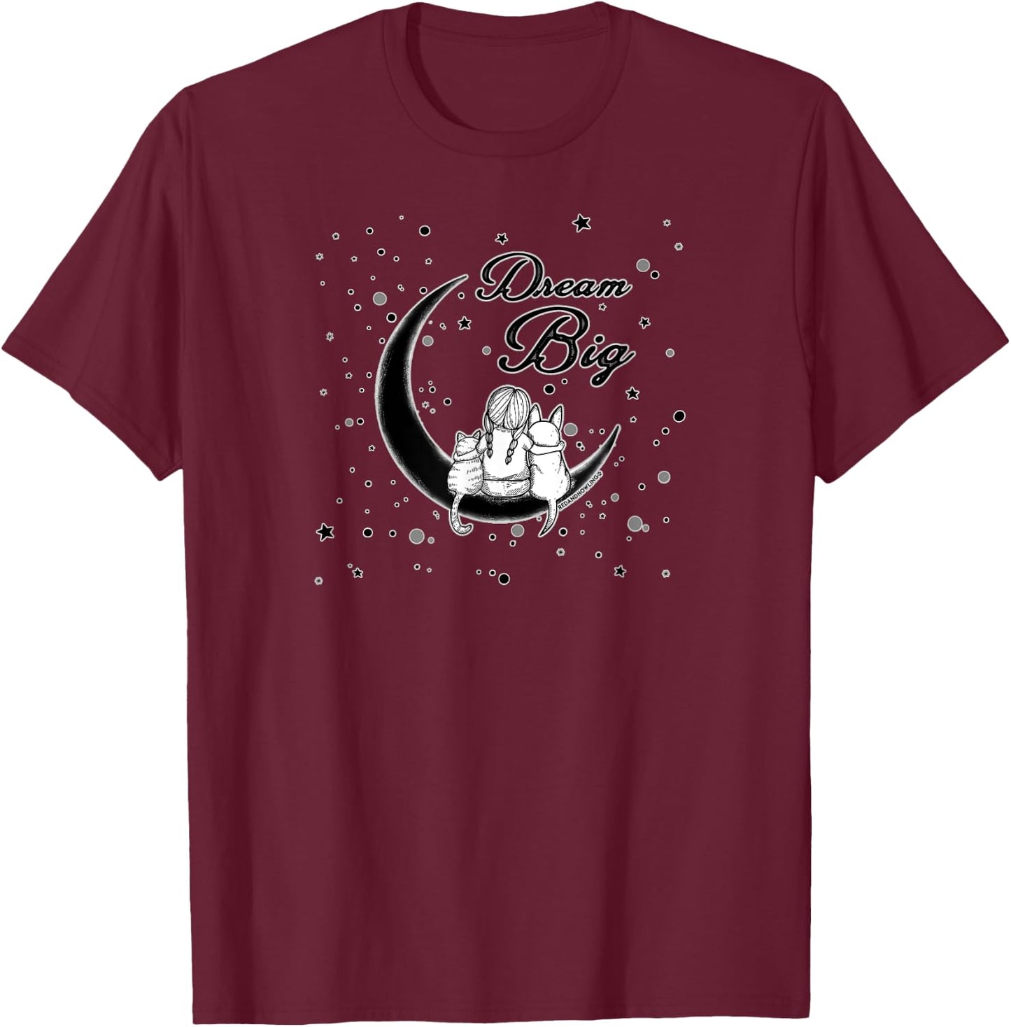 Red and Howling Dream Big T-Shirt - T-Shirt | Maroon