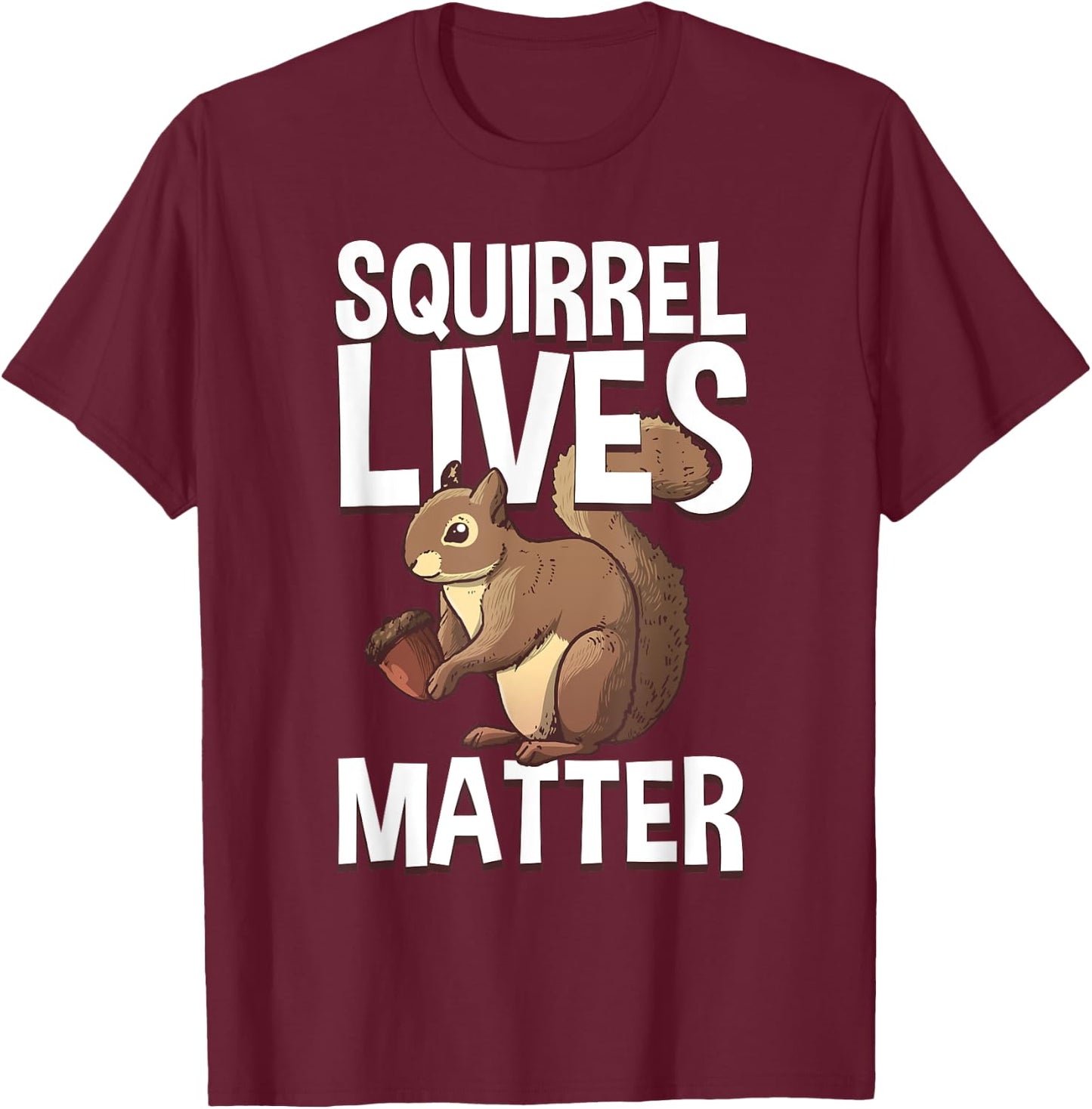 Best Squirrel Art For Kids Men Women Chipmunk Lover Squirrel T-Shirt - T-Shirt | Maroon