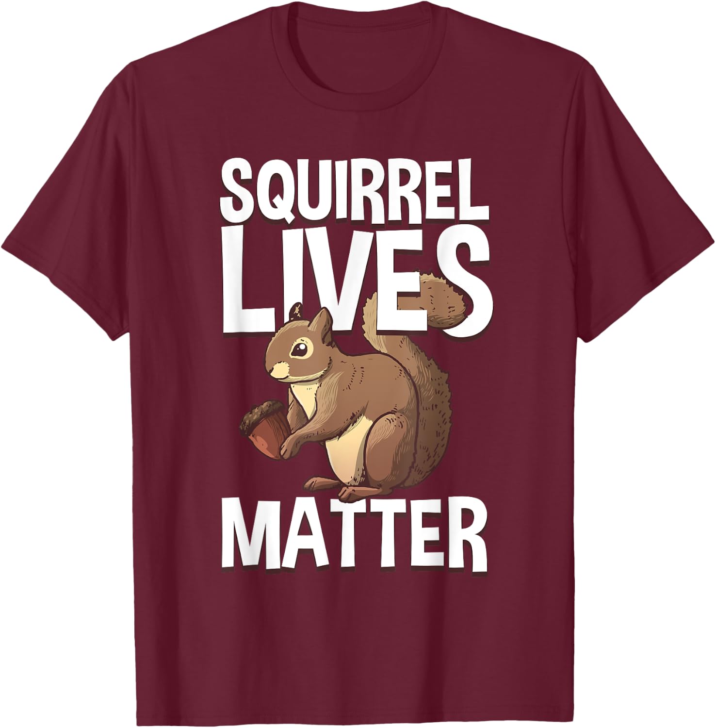 Best Squirrel Art For Kids Men Women Chipmunk Lover Squirrel T-Shirt - T-Shirt | Maroon