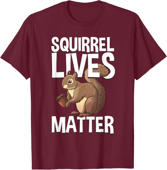 Best Squirrel Art For Kids Men Women Chipmunk Lover Squirrel T-Shirt - T-Shirt | Maroon