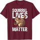 Best Squirrel Art For Kids Men Women Chipmunk Lover Squirrel T-Shirt - T-Shirt | Maroon
