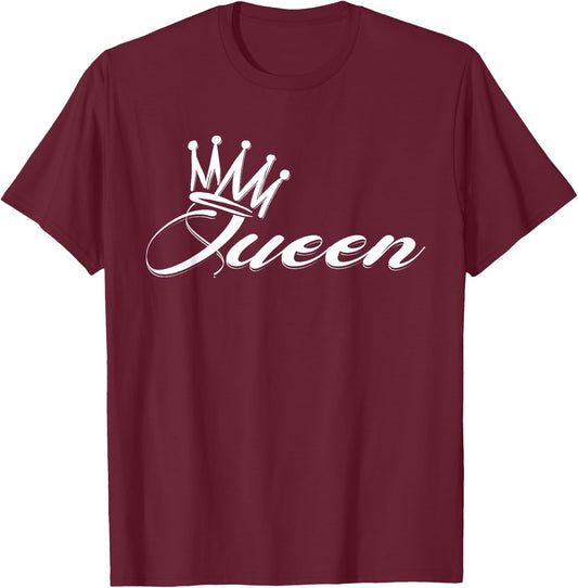 Awesome Queen Crown Crown me font queen T-Shirt - T-Shirt | Maroon