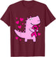 Kids Pink Ribbon T-Rex Kids Breast Cancer Awareness Boys Toddler T-Shirt - T-Shirt | Maroon