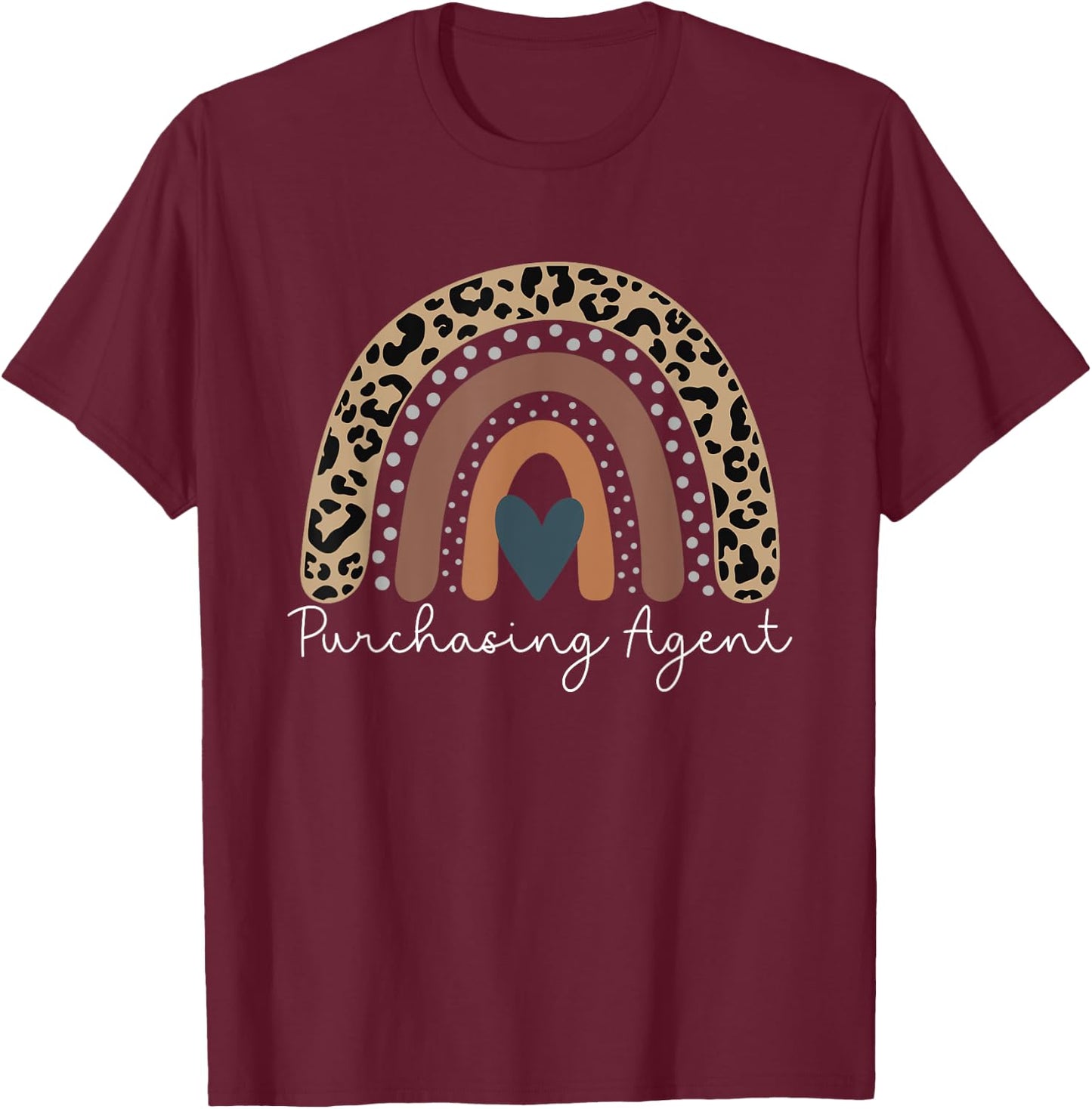 Cute Design Leopard Boho Rainbow for Purchasing Agent Squad T-Shirt - T-Shirt | Maroon