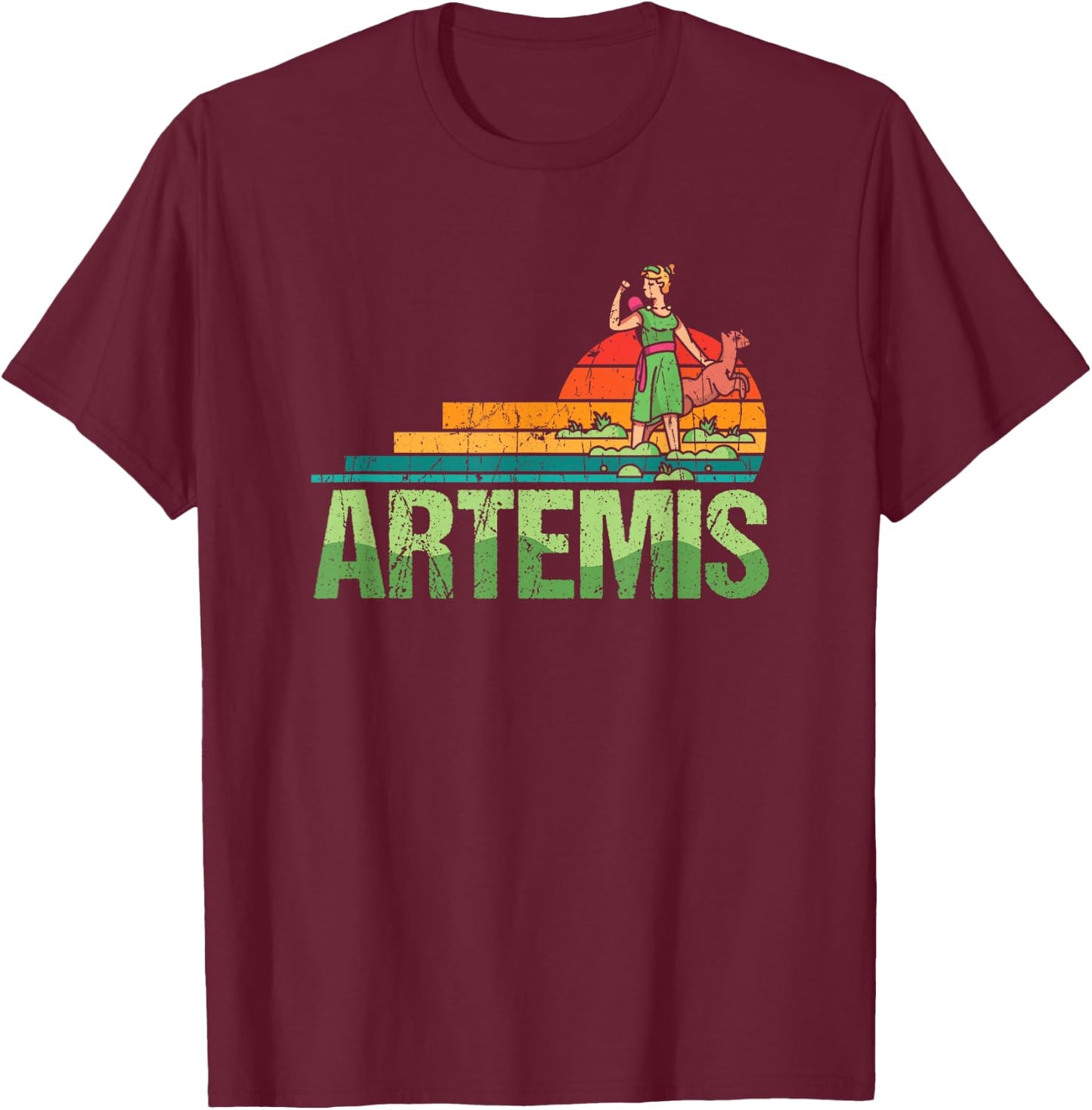 Artemis - Goddess of Hunt & Nature T-Shirt - T-Shirt | Maroon