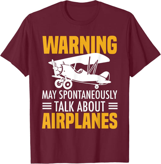 Funny Pilot Art Women Aviation Pilot Airplane Lovers T-Shirt - T-Shirt | Maroon