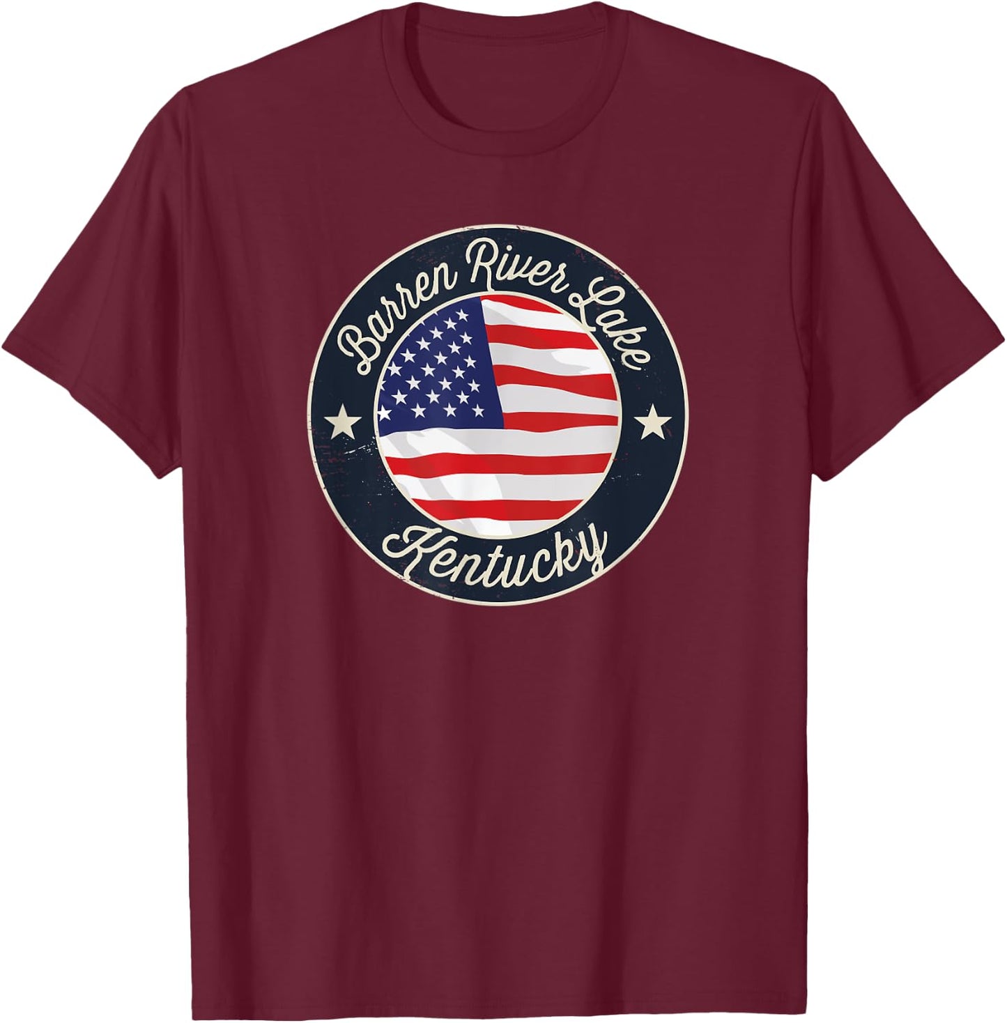 Barren River Lake - Patriotic Kentucky Souvenir T-Shirt - T-Shirt | Maroon