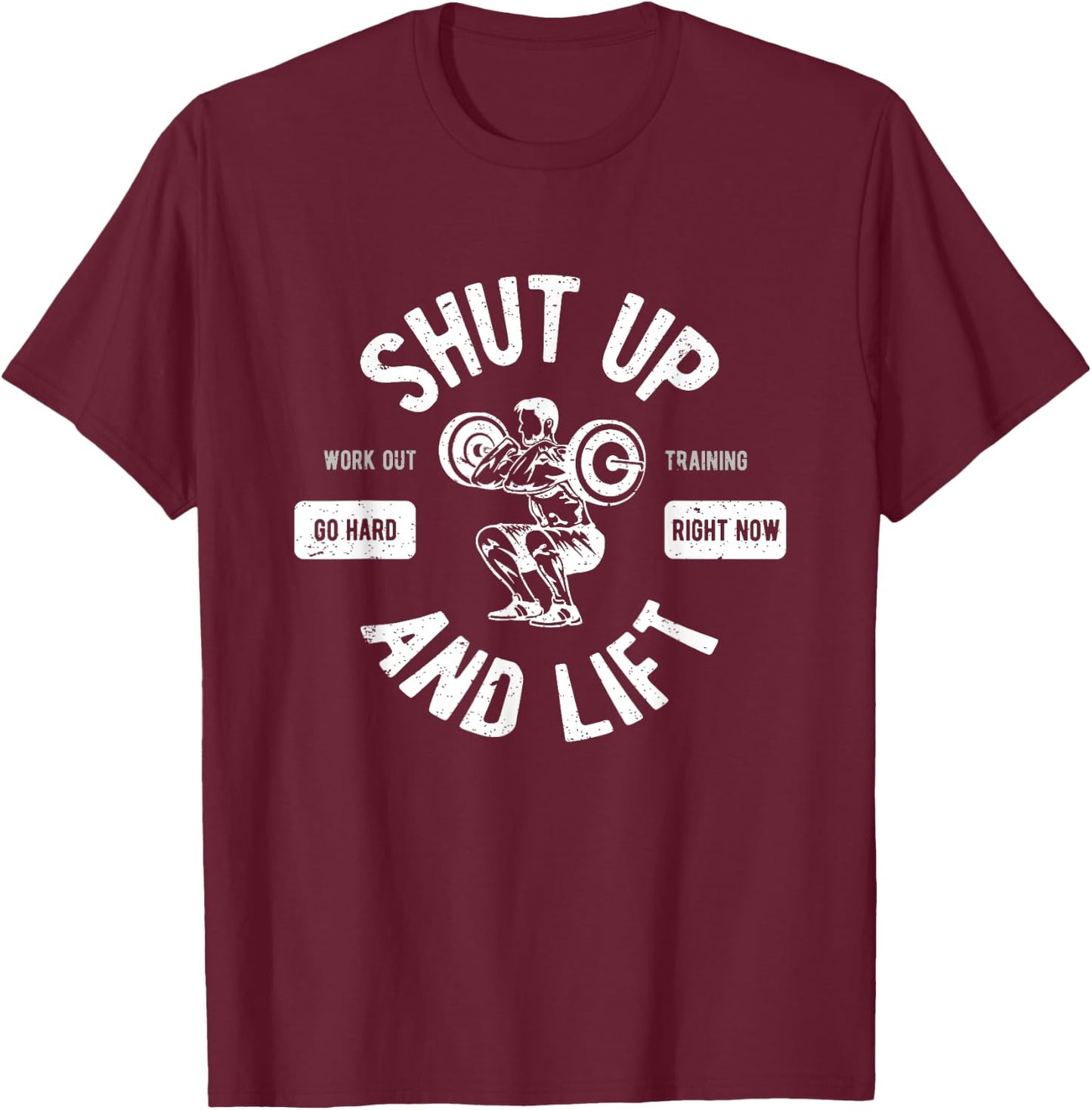Powerlifter Outfit Weightlifter Quote - Black, Adults - Modern Gym Fitness T-Shirt - T-Shirt | Maroon