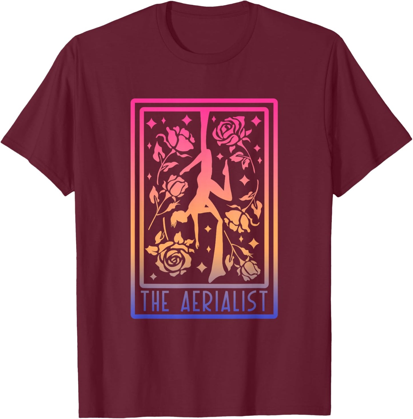 Aerialist | Acrobat Circus Silks Hoop | Aerial Acrobatics T-Shirt - T-Shirt | Maroon