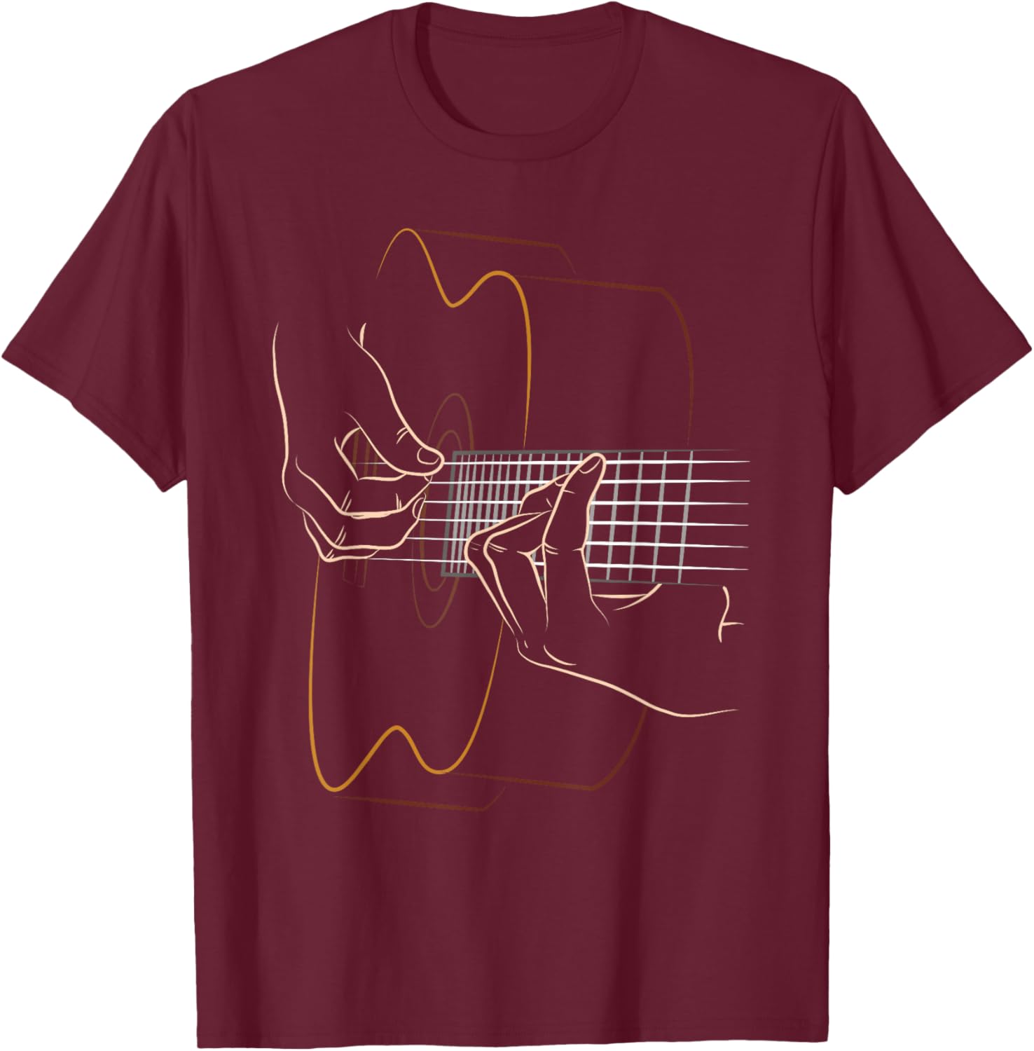 Cool Acoustic Guitar Women Acoustic Guitar Player T-Shirt - T-Shirt | Maroon