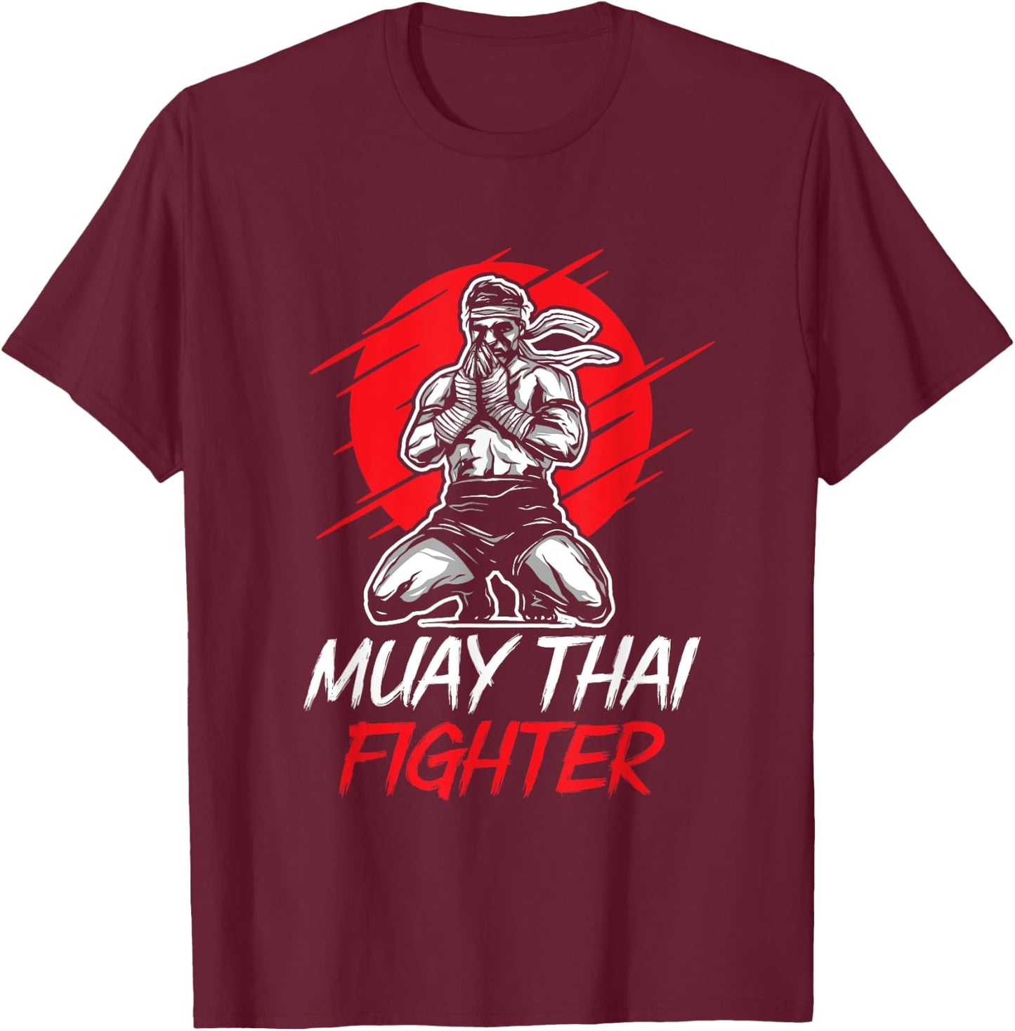 Muay Thai Fighter Martial Arts Boxing Hobby T-Shirt - T-Shirt | Maroon