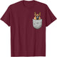 German Shepherd Dog Chest Pocket for Dog Owners T-Shirt - T-Shirt | Maroon