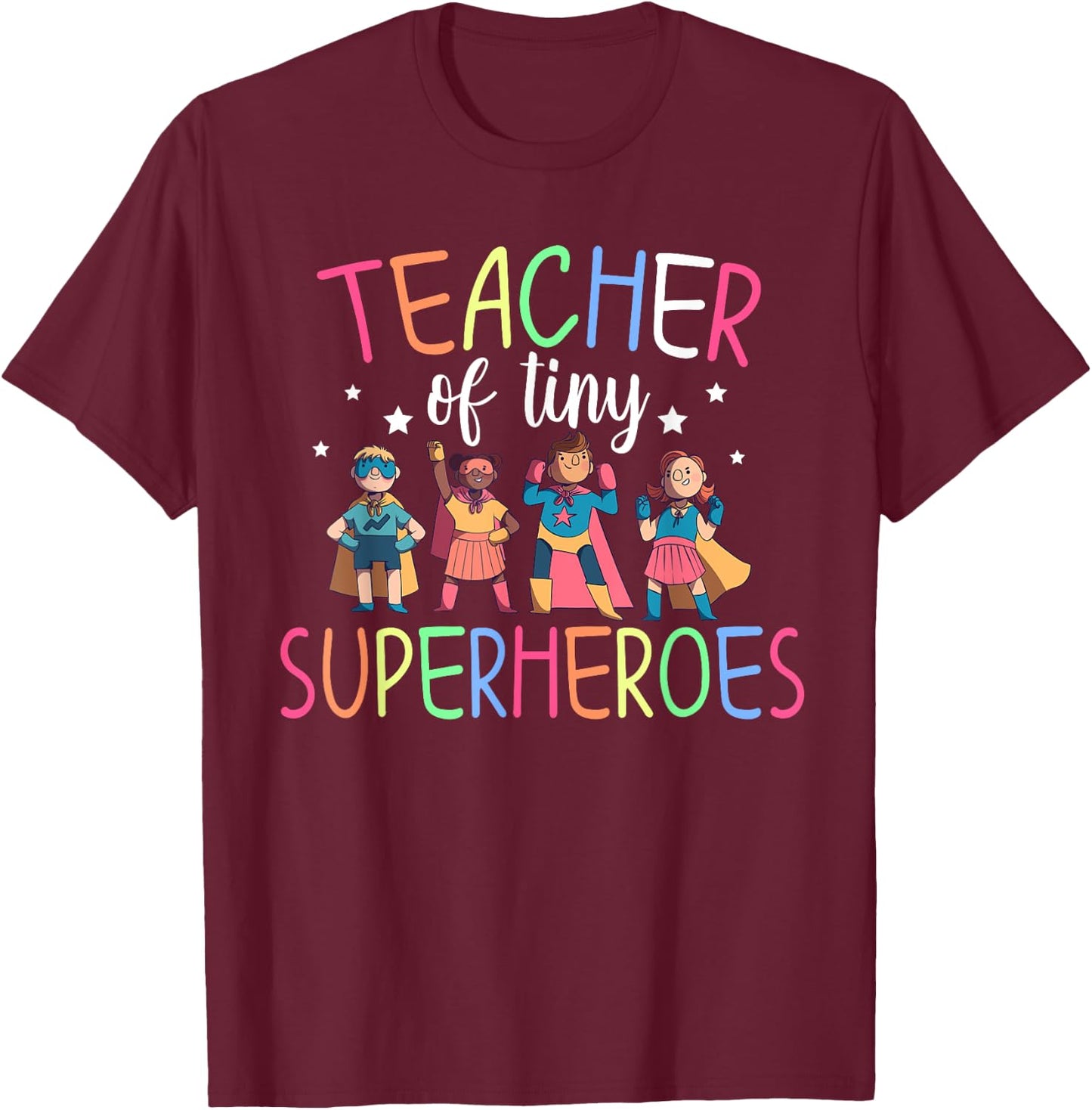 Teacher Novelty Apparel -Adults Teacher Black Small Classic Fit Short Sleeve T-Shirt - T-Shirt | Maroon