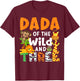 Dada Of The Wild and Three Zoo Theme Safari Birthday Jungle T-Shirt - T-Shirt | Maroon