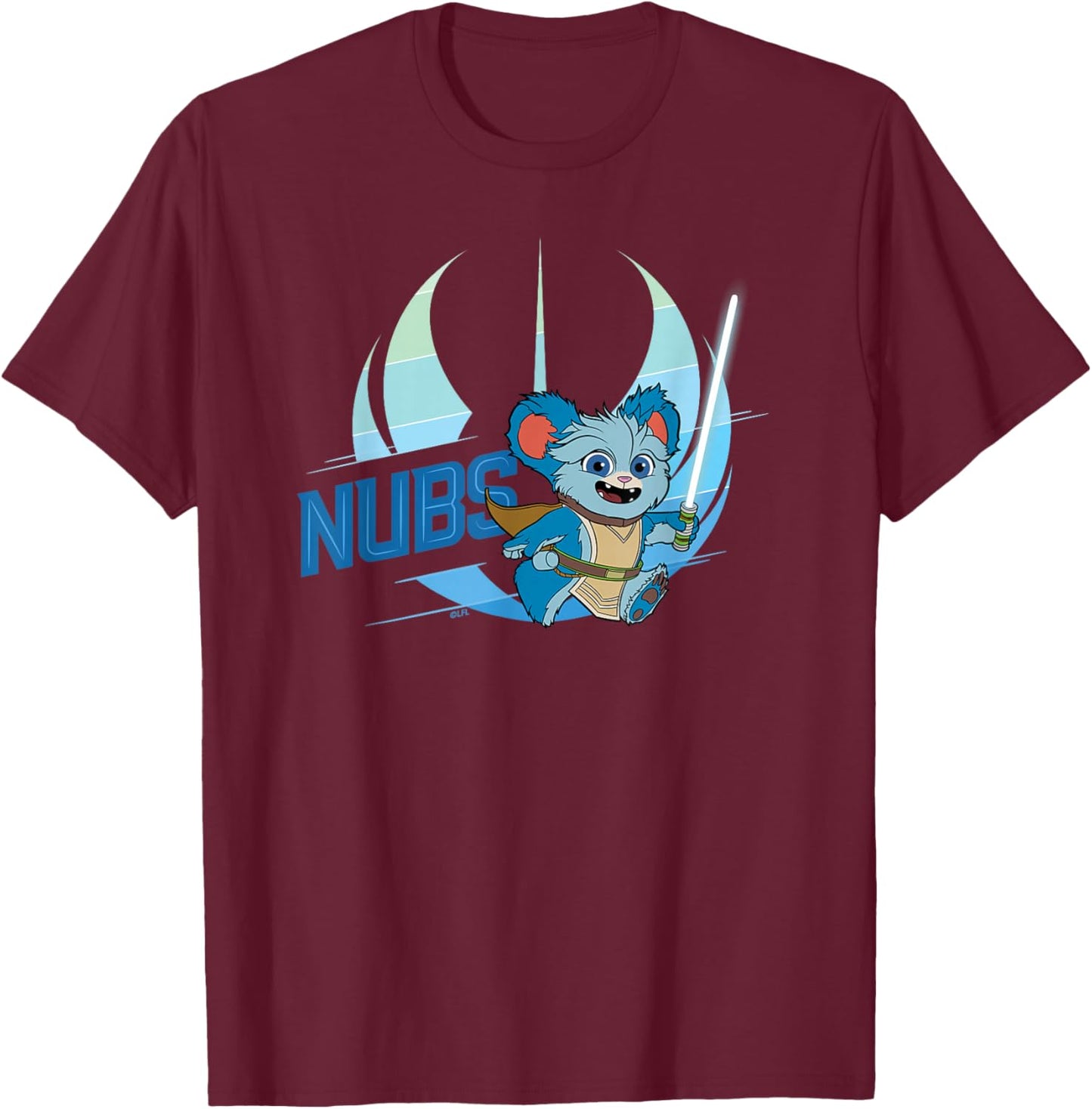Star Wars Young Jedi Adventures Nubs & Lightsaber T-Shirt - T-Shirt | Maroon