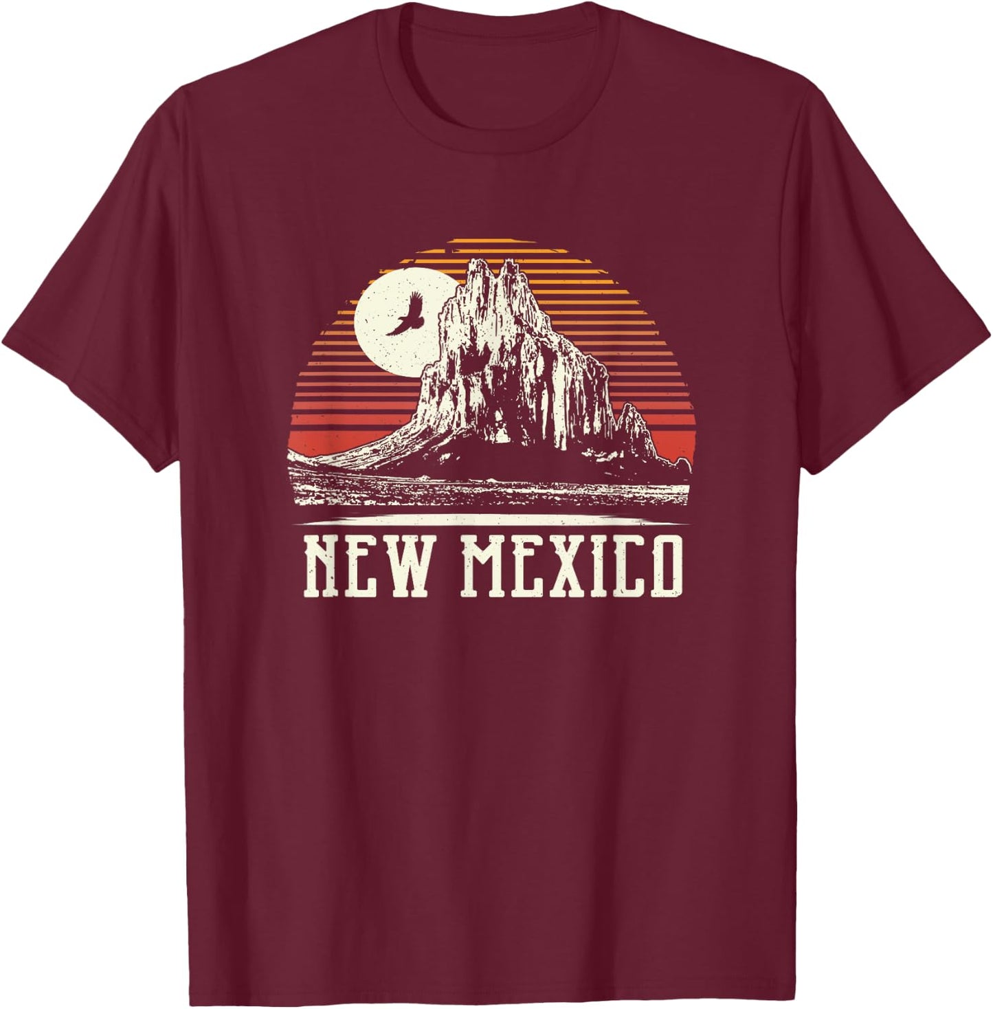 Classic Shiprock Mountain - New Mexico T-Shirt - T-Shirt | Maroon