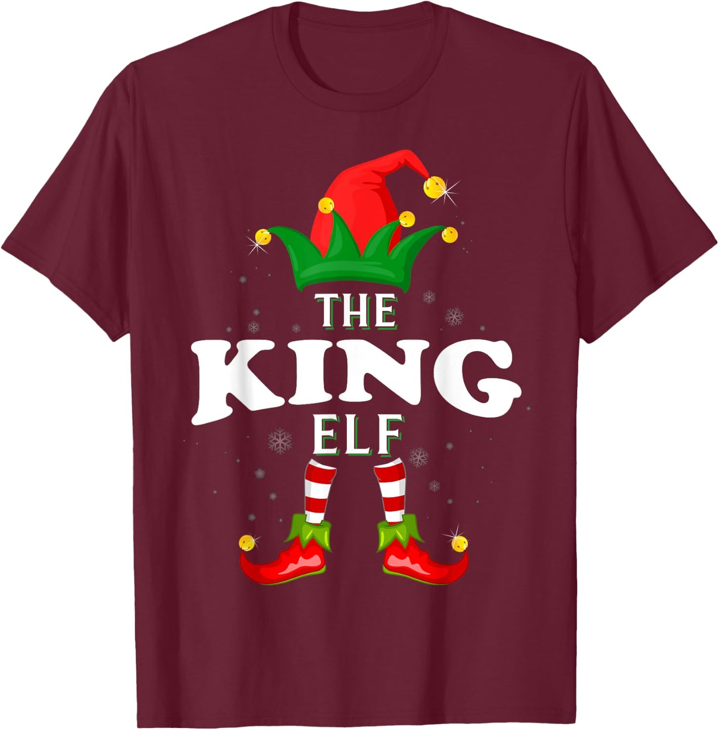 Xmas King Elf Family Matching Christmas Pajama T-Shirt - T-Shirt | Maroon