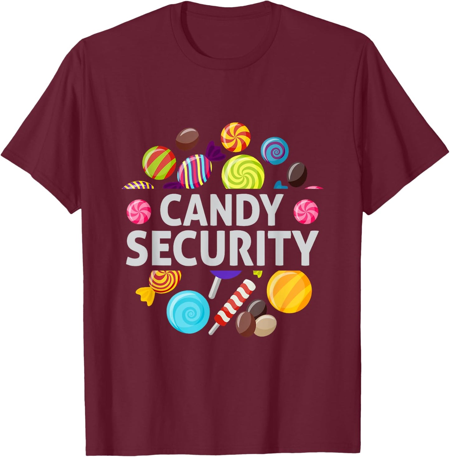 Candy Land Costumes Adult Candy Land Candy Security T-Shirt - T-Shirt | Maroon