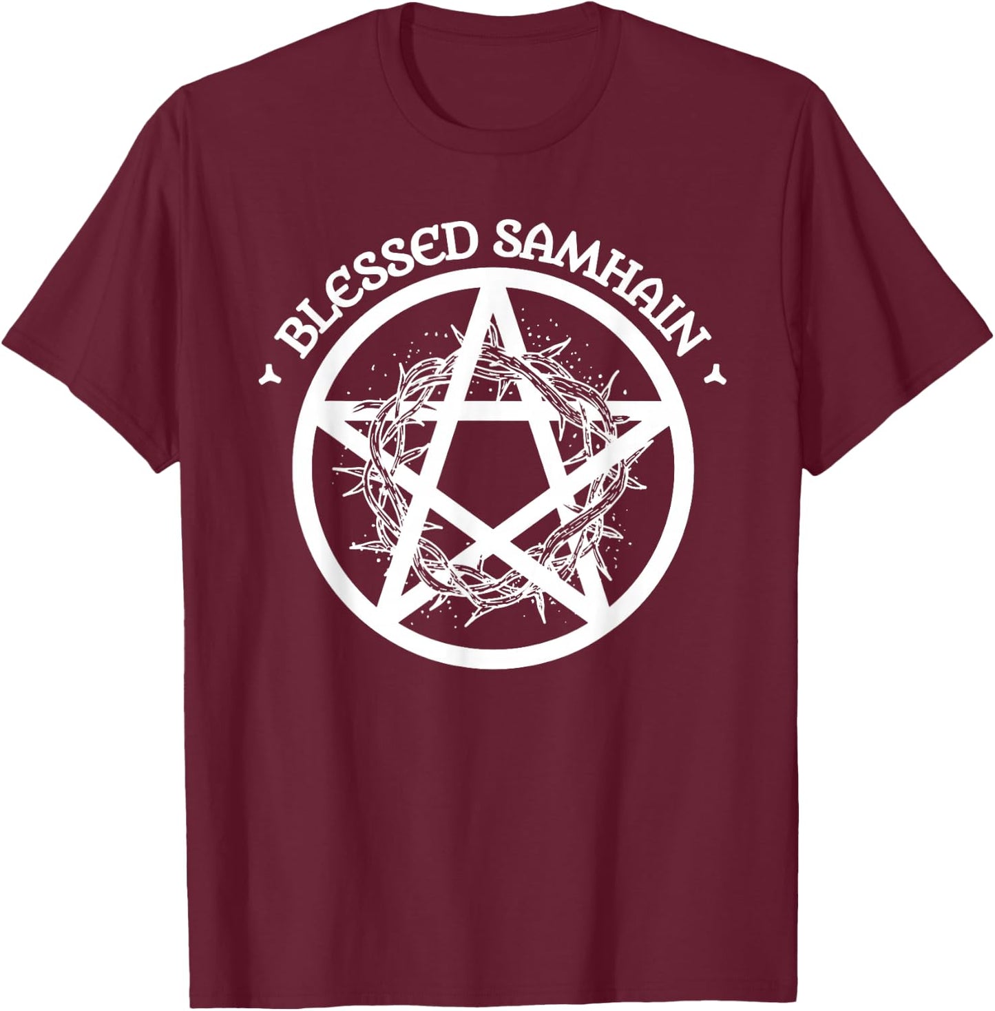 Blessed Samhain. Halloween Celtic Pagan Wicca Druid Witch T-Shirt - T-Shirt | Maroon
