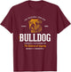 Vintage Styled Retro English Bulldog Women Girls Kids T-Shirt - T-Shirt | Maroon
