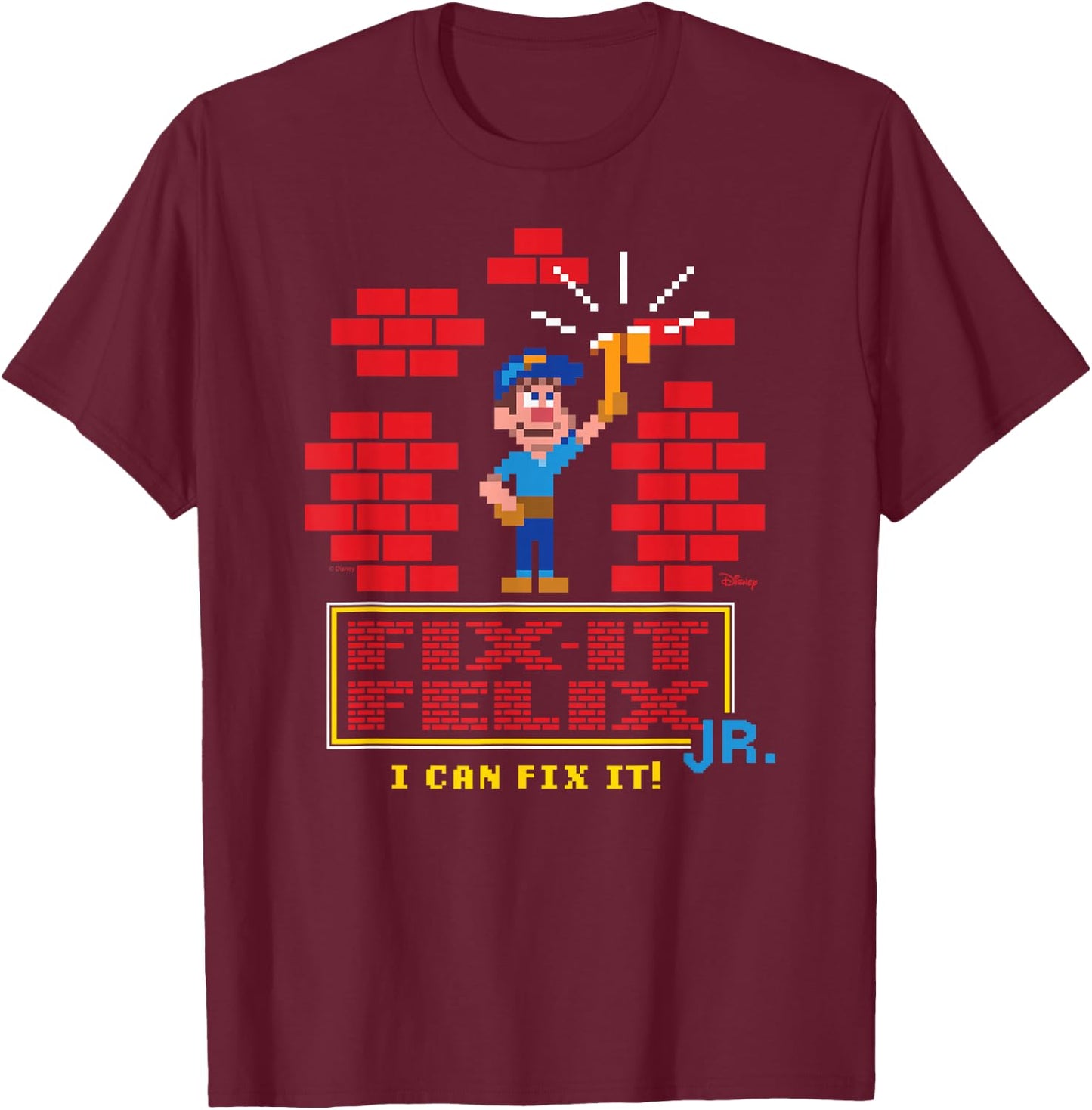 Wreck It Ralph - I Can Fix It Felix T-Shirt - T-Shirt | Maroon