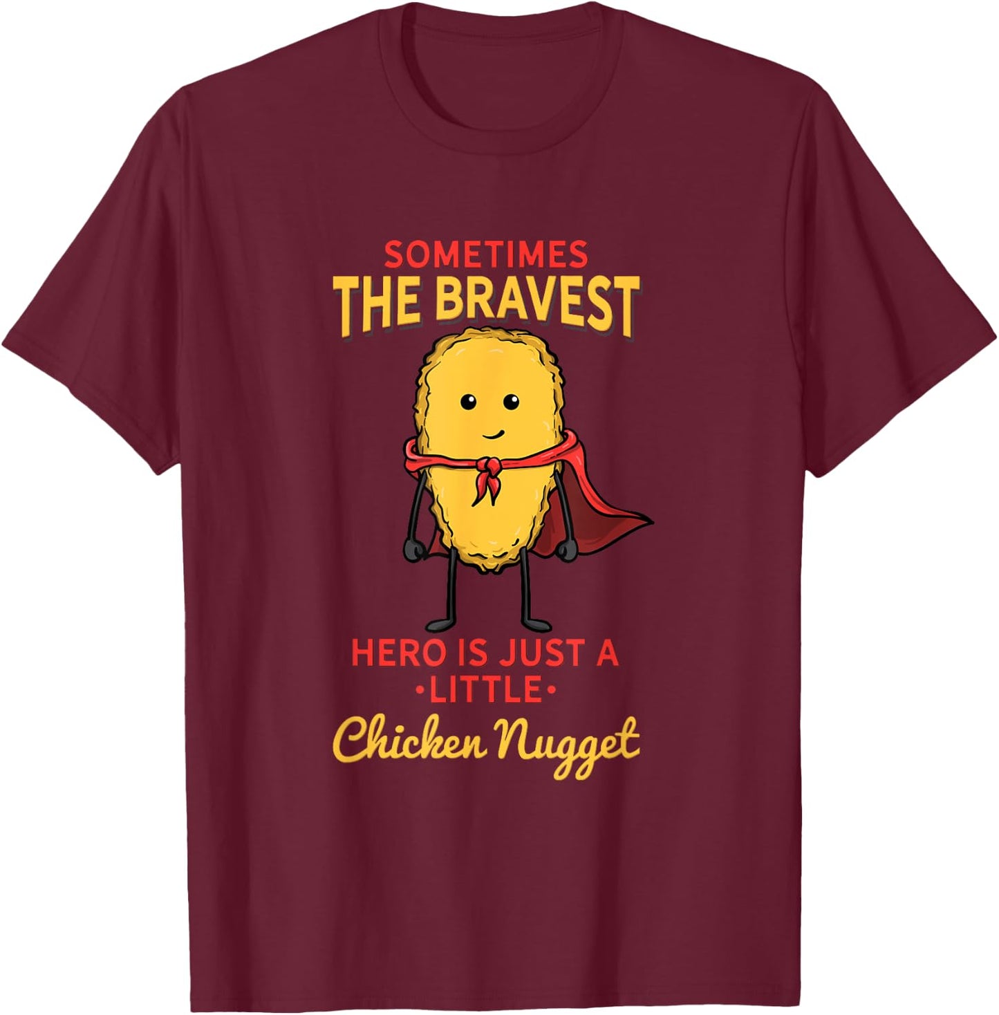 Chicken Nugget Superhero Superpower T-Shirt - T-Shirt | Maroon