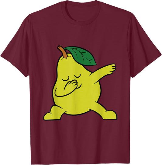 Pear Fruit Summer Cute Dabbing Pear T-Shirt - T-Shirt | Maroon