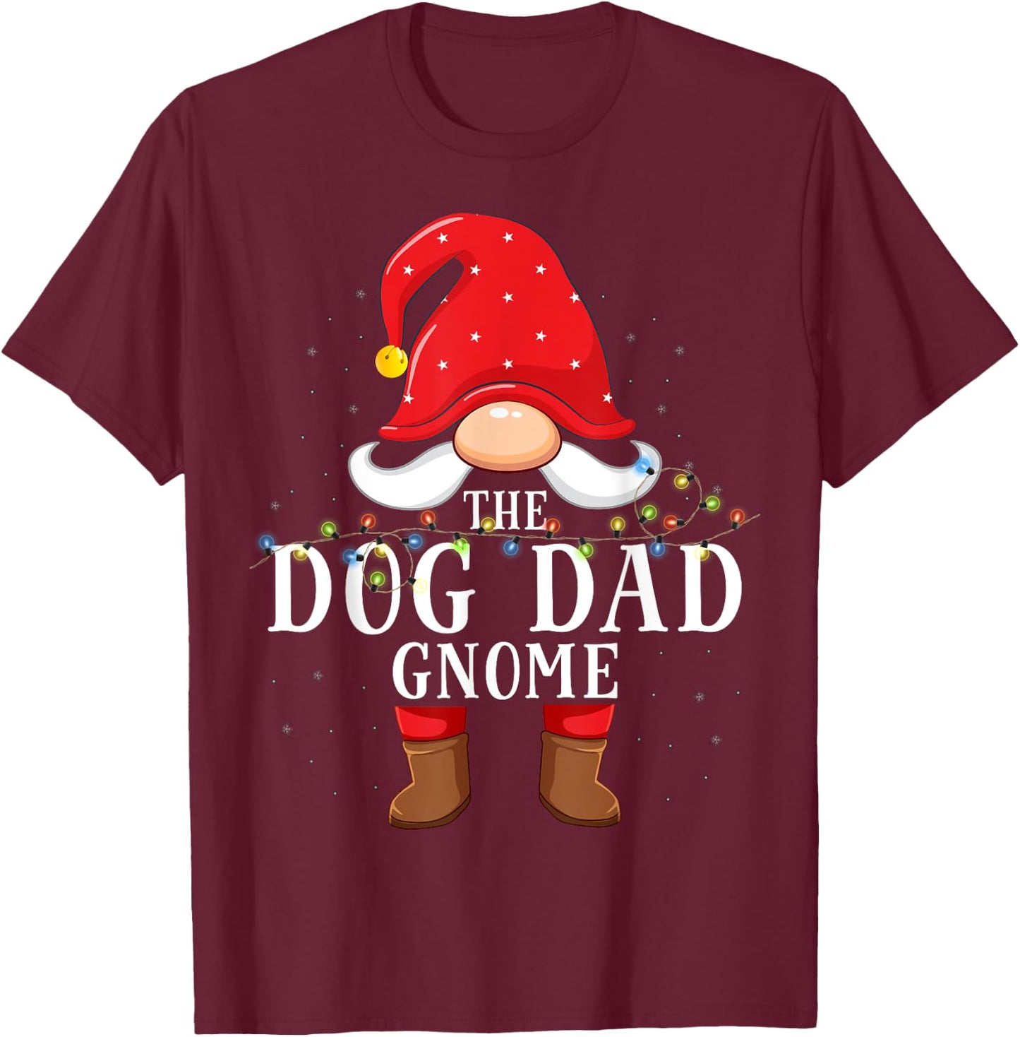 Dog dad Gnome Matching Christmas Family Pajama T-Shirt - T-Shirt | Maroon