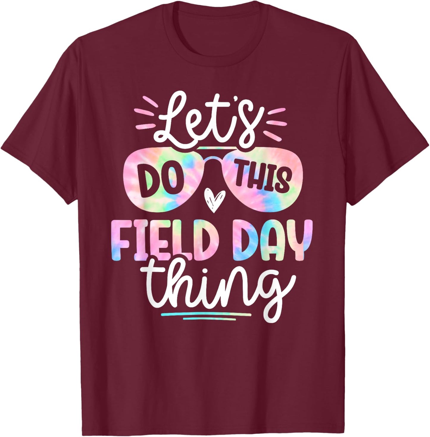 School Field Day Tie Dye Field Day teachers Kids T-Shirt - T-Shirt | Maroon