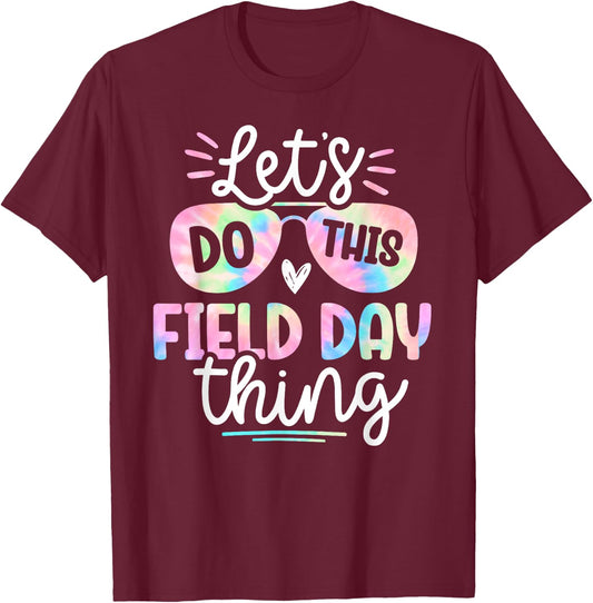 School Field Day Tie Dye Field Day teachers Kids T-Shirt - T-Shirt | Maroon