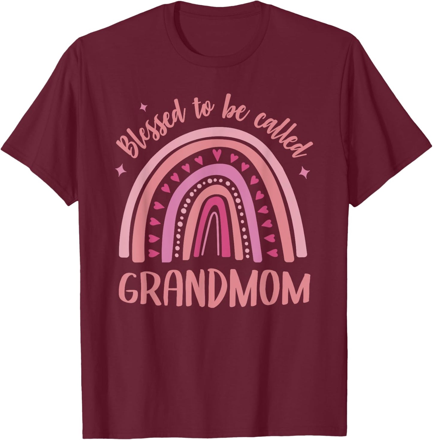 Grandmom Mother's Day Blessed Grandmom T-Shirt - T-Shirt | Maroon