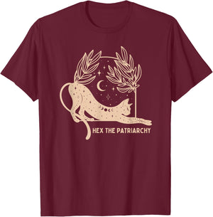 Feminist Witch, Hex The Patriarchy T-Shirt - T-Shirt | Maroon