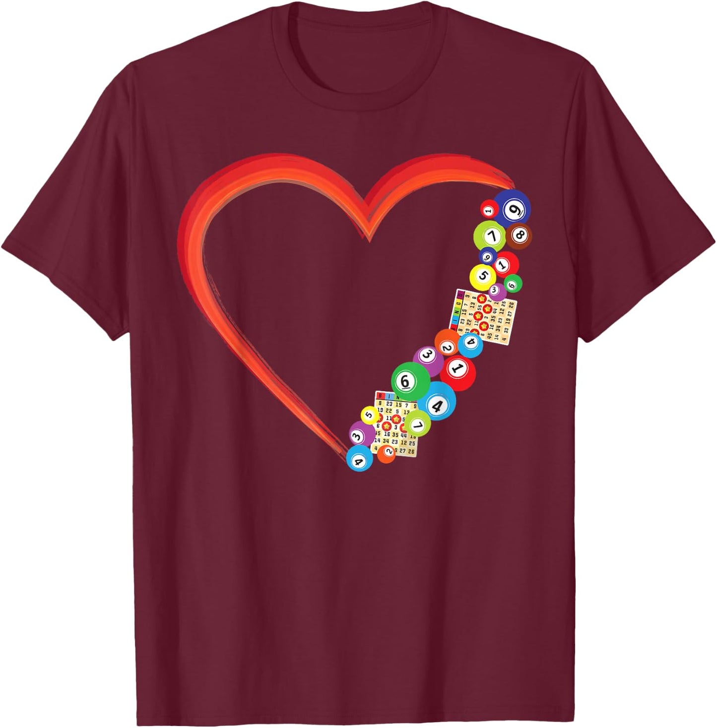 Bingo Player Heart T-Shirt - T-Shirt | Maroon