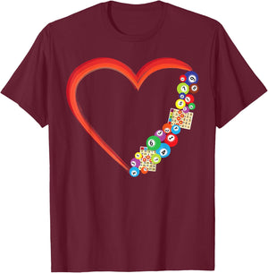 Bingo Player Heart T-Shirt - T-Shirt | Maroon