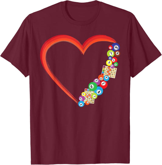 Bingo Player Heart T-Shirt - T-Shirt | Maroon