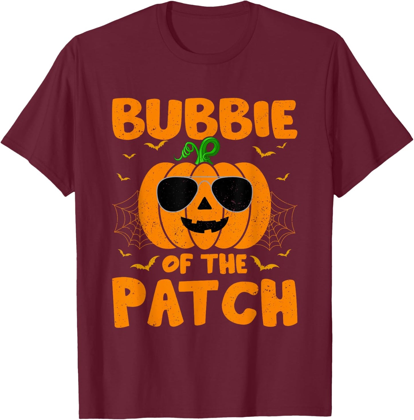Pumpkin Bubbie Of The Patch Family Group Costume Halloween T-Shirt - T-Shirt | Maroon