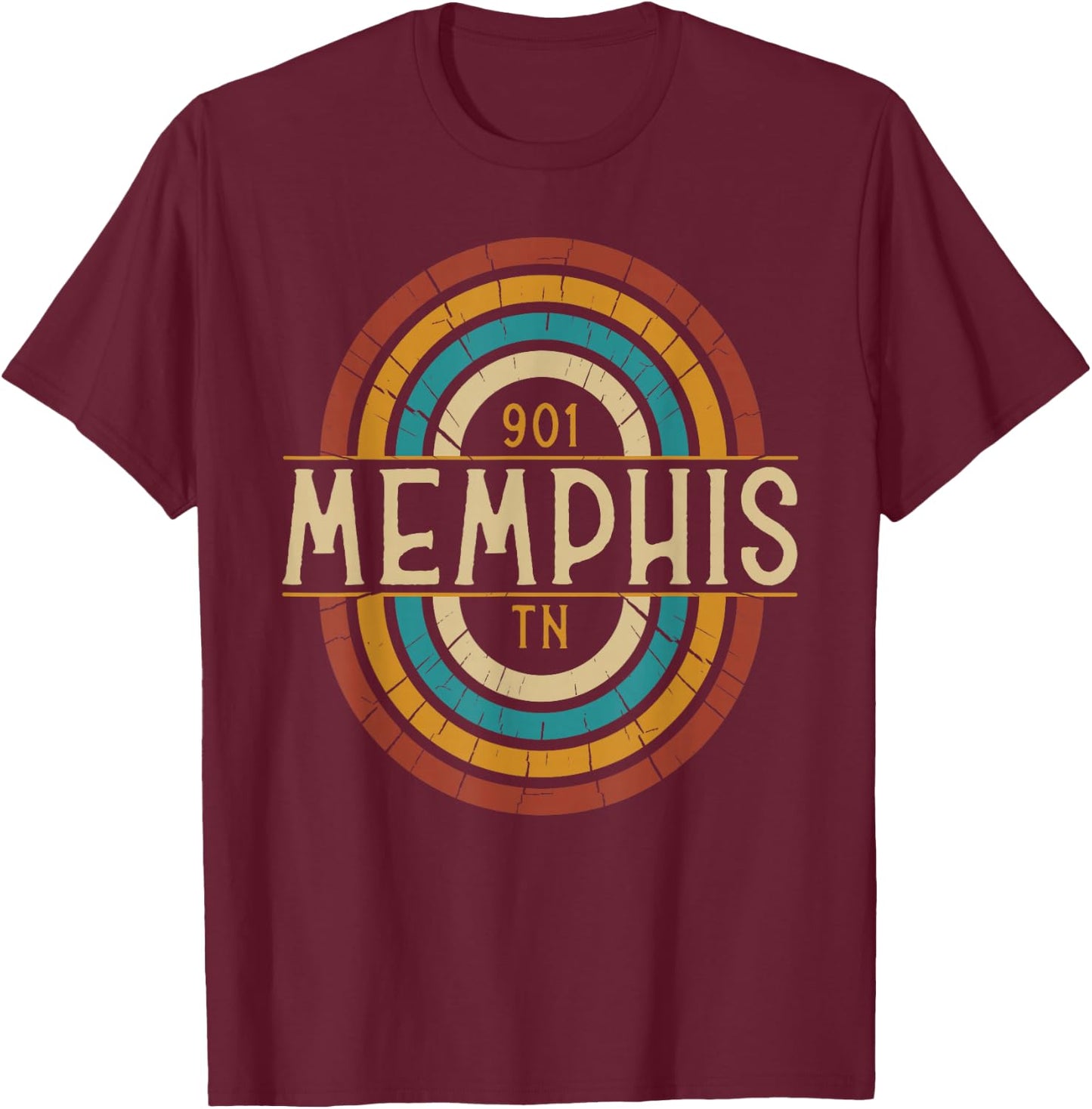 Retro Memphis Area Code 901 Residents State Tennessee T-Shirt - T-Shirt | Maroon