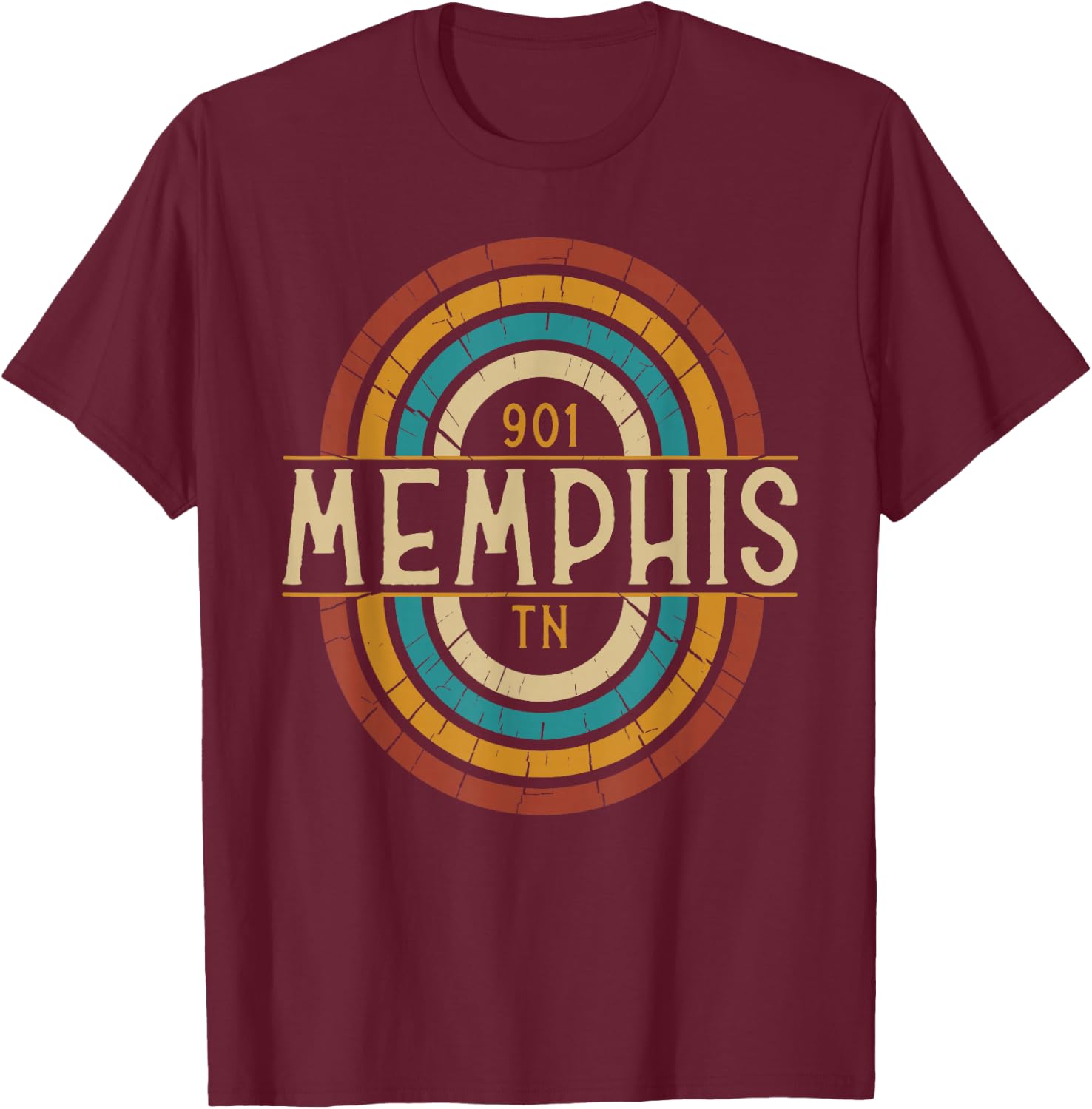 Retro Memphis Area Code 901 Residents State Tennessee T-Shirt - T-Shirt | Maroon