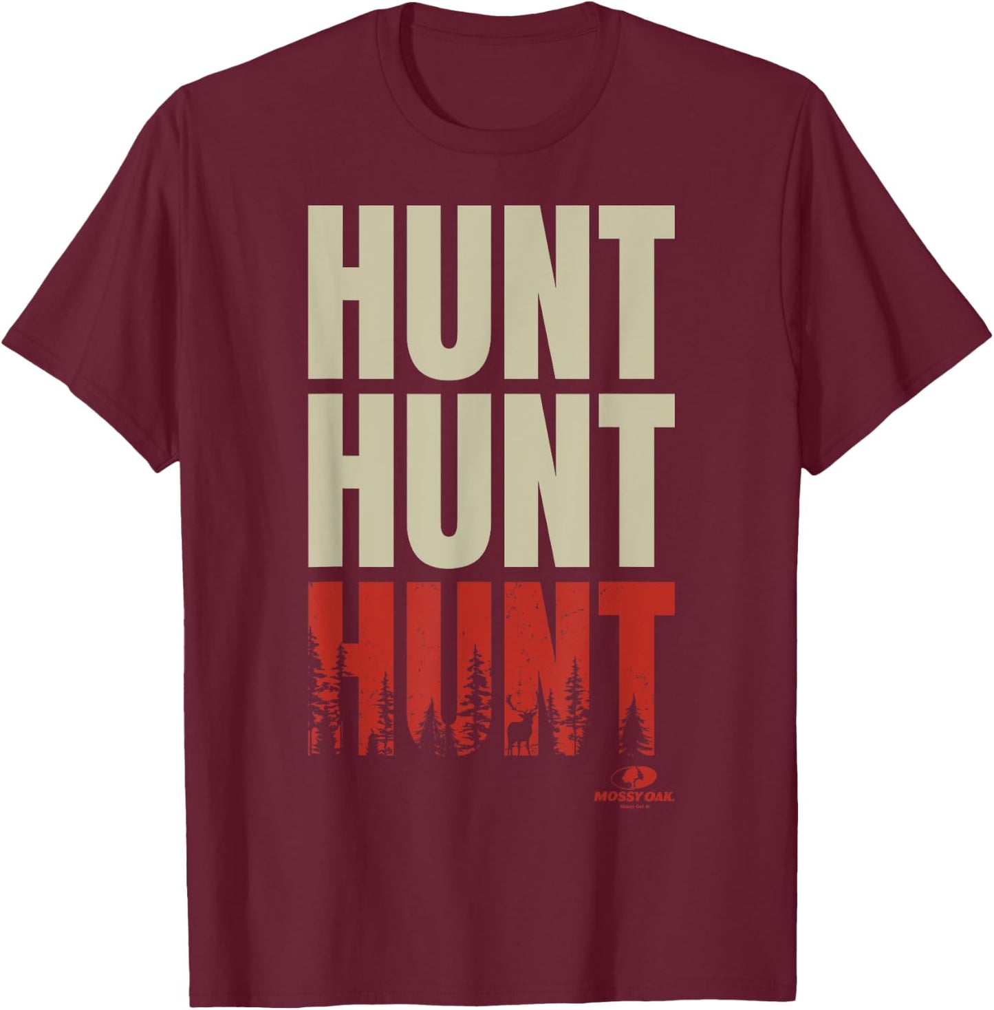 Mossy Oak Hunt Hunt Hunt Forest Fill Logo T-Shirt - T-Shirt | Maroon