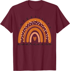Infertility Awareness Week In April We Wear Orange IVF - Infertility Awareness Week - Women's - Blue with White elements - Short Sleeve - Small - Cotton 60%, Polyester 40% T-Shirt - T-Shirt | Maroon