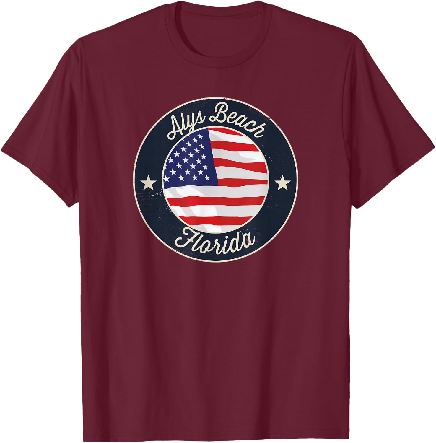 Alys Beach - Patriotic Florida Souvenir T-Shirt - T-Shirt | Maroon