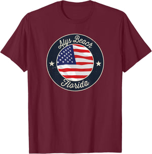 Alys Beach - Patriotic Florida Souvenir T-Shirt - T-Shirt | Maroon