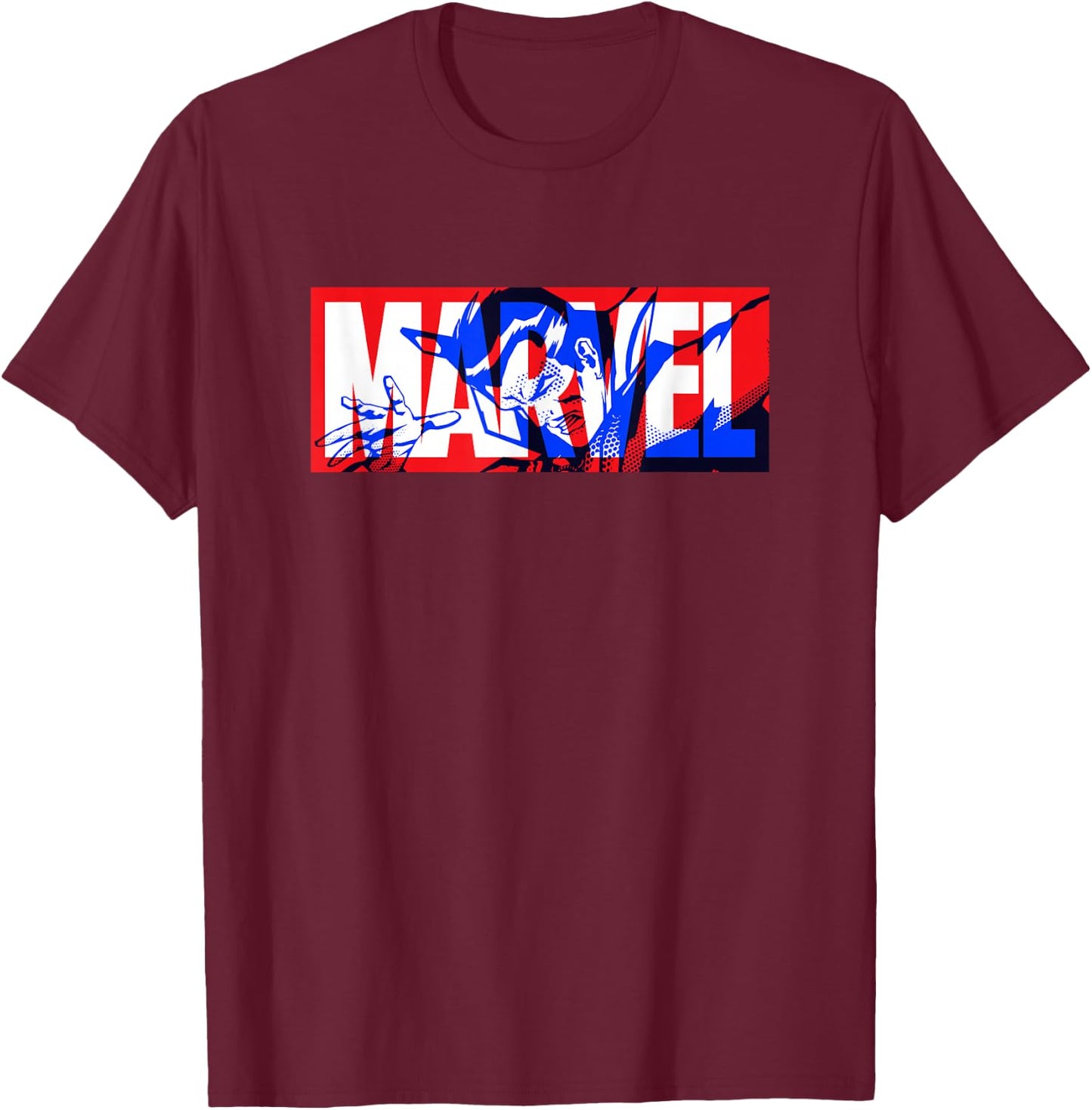 Marvel Logo Doctor Strange Comic Art T-Shirt - T-Shirt | Maroon