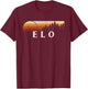 Elo, WI Vintage Evergreen Sunset Eighties Retro T-Shirt - T-Shirt | Maroon